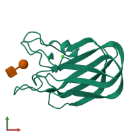 PDB entry 2j1e coloured by chain, front view.