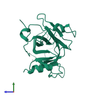 Cellular tumor antigen p53 in PDB entry 2j1y, assembly 1, side view.