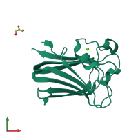 PDB entry 2j22 coloured by chain, front view.