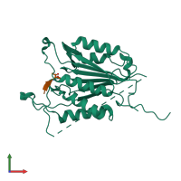 PDB entry 2j31 coloured by chain, front view.