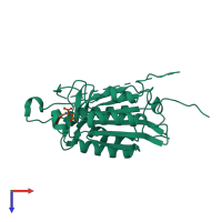 PDB entry 2j31 coloured by chain, top view.