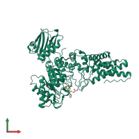 PDB entry 2j47 coloured by chain, front view.