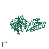 PDB entry 2j47 coloured by chain, top view.