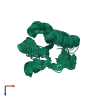 PDB entry 2j48 coloured by chain, ensemble of 20 models, top view.