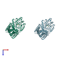 PDB entry 2j4g coloured by chain, top view.