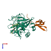 PDB entry 2j4i coloured by chain, top view.