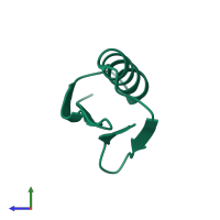 PDB entry 2j52 coloured by chain, side view.