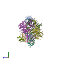 PDB entry 2j57 coloured by chain, side view.