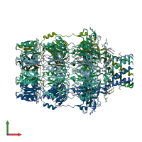 PDB entry 2j58 coloured by chain, front view.