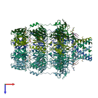 PDB entry 2j58 coloured by chain, top view.