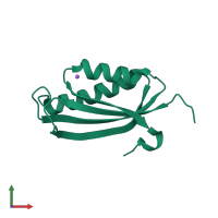 PDB entry 2j5a coloured by chain, front view.