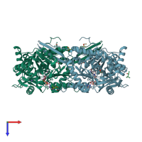 PDB entry 2j5n coloured by chain, top view.