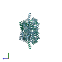 PDB entry 2j62 coloured by chain, side view.
