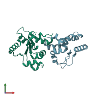 PDB entry 2j67 coloured by chain, front view.
