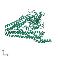 PDB entry 2j68 coloured by chain, front view.