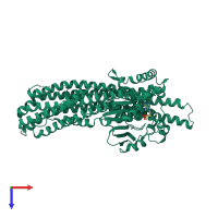 PDB entry 2j68 coloured by chain, top view.
