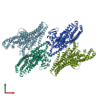 PDB entry 2j69 coloured by chain, front view.