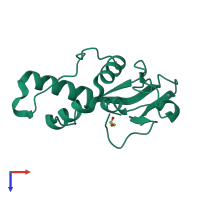 PDB entry 2j6a coloured by chain, top view.