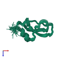 PDB entry 2j6d coloured by chain, ensemble of 20 models, top view.