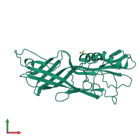 PDB entry 2j6g coloured by chain, front view.