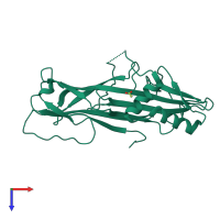 PDB entry 2j6g coloured by chain, top view.