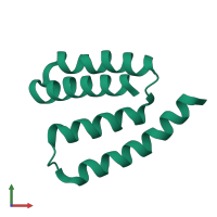 PDB entry 2j6z coloured by chain, front view.