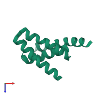 PDB entry 2j6z coloured by chain, top view.