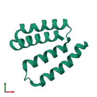 PDB entry 2j70 coloured by chain, front view.