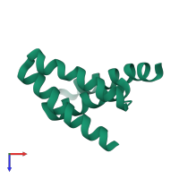 PDB entry 2j70 coloured by chain, top view.