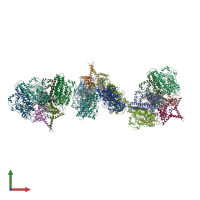 PDB entry 2j7a coloured by chain, front view.