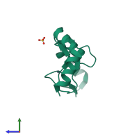 PDB entry 2j7j coloured by chain, side view.