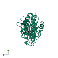 Beta-lactamase class A catalytic domain-containing protein in PDB entry 2j7v, assembly 1, side view.