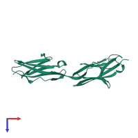 Monomeric assembly 2 of PDB entry 2j8o coloured by chemically distinct molecules, top view.