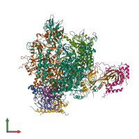 PDB entry 2ja8 coloured by chain, front view.