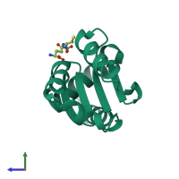 PDB entry 2jac coloured by chain, side view.