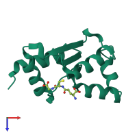 PDB entry 2jac coloured by chain, top view.