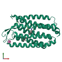 PDB entry 2jag coloured by chain, front view.