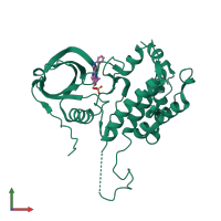 PDB entry 2jbo coloured by chain, front view.