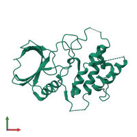 Monomeric assembly 10 of PDB entry 2jbp coloured by chemically distinct molecules, front view.