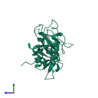 Monomeric assembly 10 of PDB entry 2jbp coloured by chemically distinct molecules, side view.