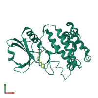 Monomeric assembly 11 of PDB entry 2jbp coloured by chemically distinct molecules, front view.