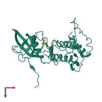 Monomeric assembly 12 of PDB entry 2jbp coloured by chemically distinct molecules, top view.