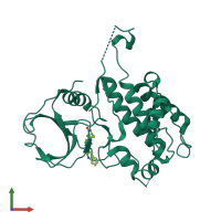 Monomeric assembly 4 of PDB entry 2jbp coloured by chemically distinct molecules, front view.