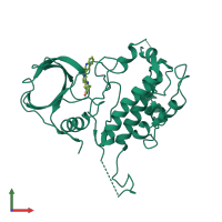 Monomeric assembly 5 of PDB entry 2jbp coloured by chemically distinct molecules, front view.