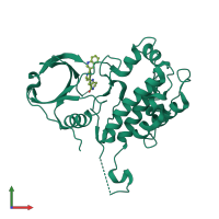 Monomeric assembly 9 of PDB entry 2jbp coloured by chemically distinct molecules, front view.