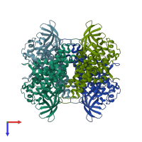 PDB entry 2jbr coloured by chain, top view.
