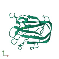 PDB entry 2jd9 coloured by chain, front view.
