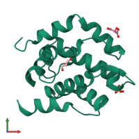 PDB entry 2jek coloured by chain, front view.