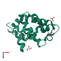 PDB entry 2jek coloured by chain, top view.
