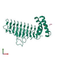 PDB entry 2jf2 coloured by chain, front view.